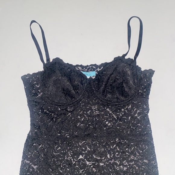 Marciano Black Lace Corset Bustier Longline Bra Tank in Small Stretchy and Sheer - Picture 3 of 10